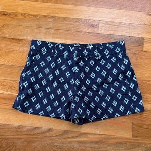 Zara Women’s Navy Patterned Casual Shorts